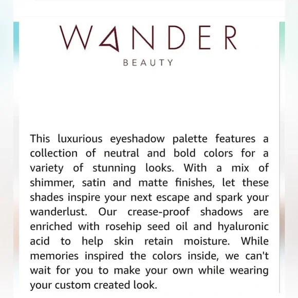 NIB Wander Beauty Wanderess Escape Eyeshadow Palette - Picture 8 of 13